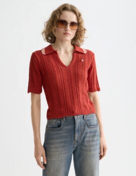POINTELLE COLLARED KNITTED POLO SCOTCH&SODA