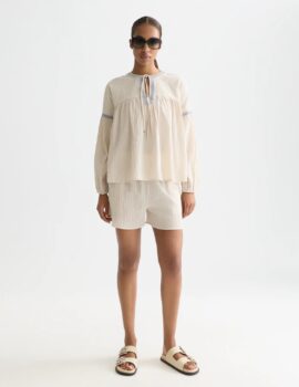 BLUSA DE ALGODÓN CON DETALLES BORDADOS SCOTCH & SODA