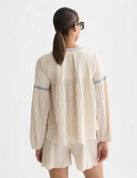 BLUSA DE ALGODÓN CON DETALLES BORDADOS SCOTCH & SODA