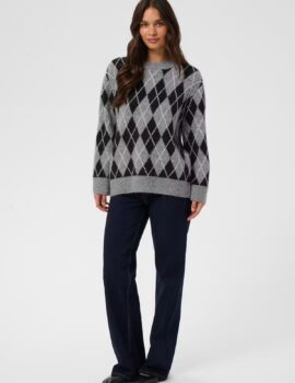 KASIMONE ARGYLE JERSEY KAFFE